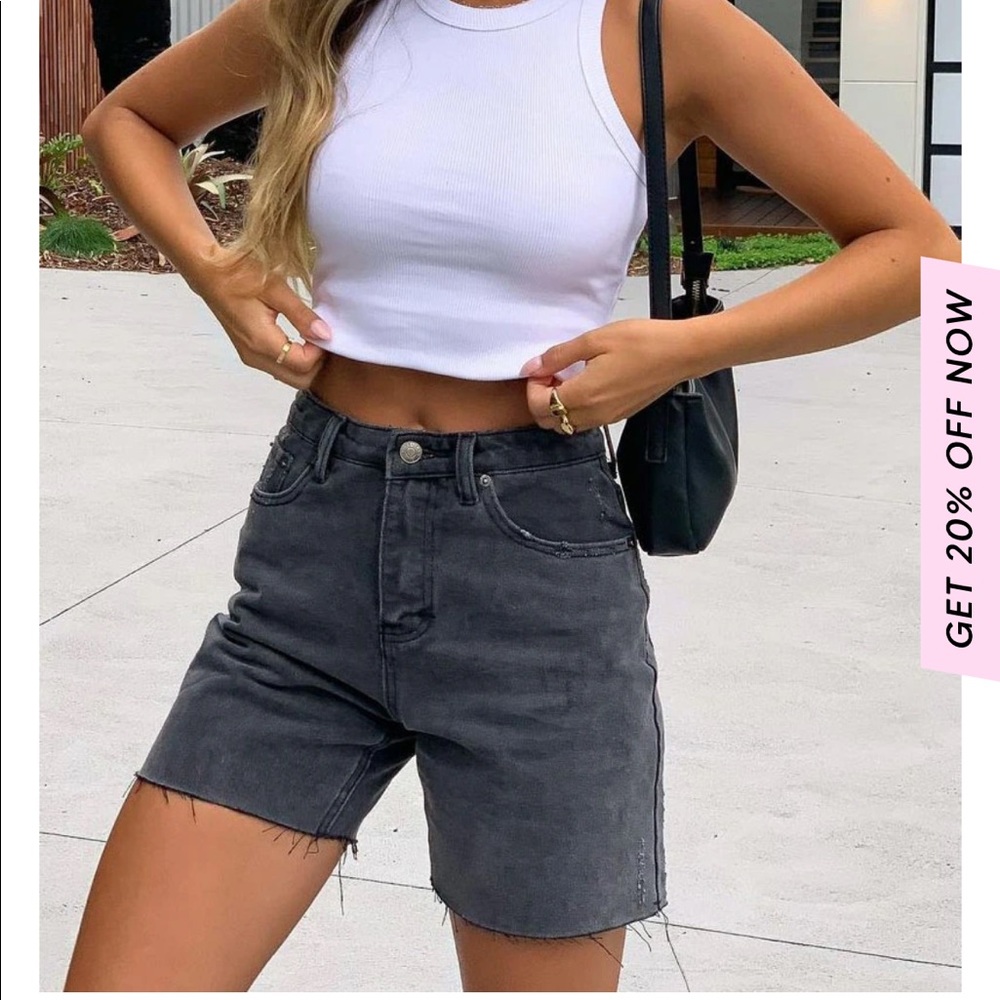 White Fox Boutique Young and Free Denim Shorts
